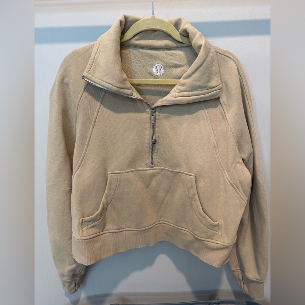 Lululemon Scuba Beige Half-Zip Pullover - M/L